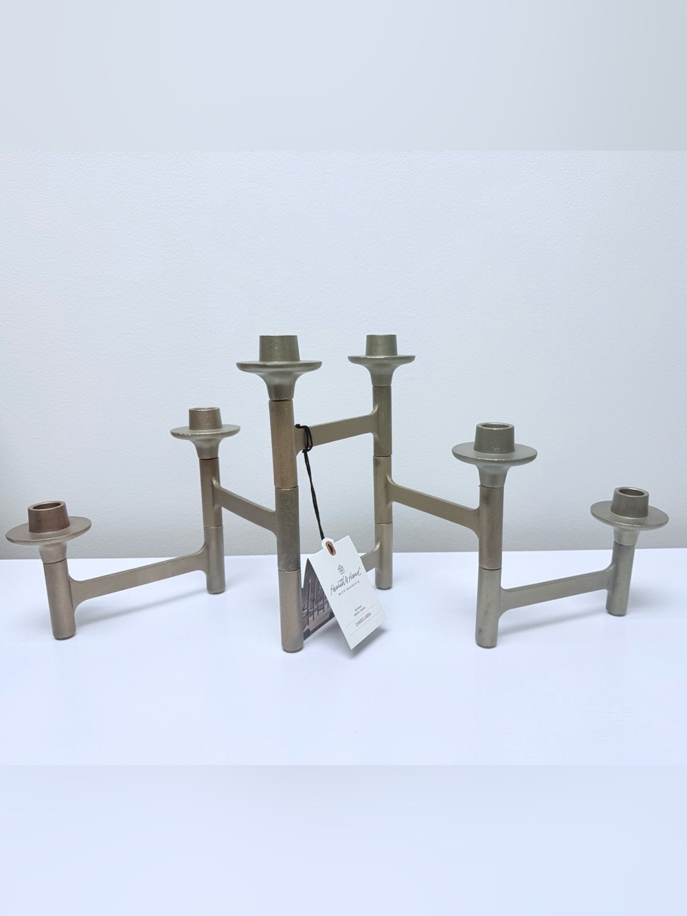 New! 6ct Taper Adjustable Brass Candelabra - Hearth & Hand™ with Magnolia